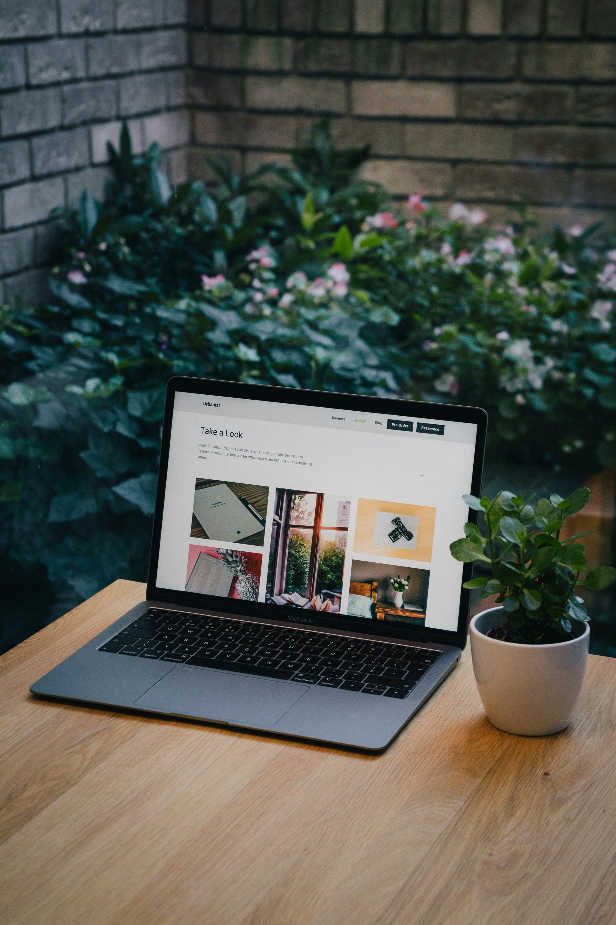 Laptop showing new website build work